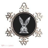 Hipster Bunny Rabbit Wearing Glasses Funny Drawing Ornament thumb 0