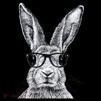 Hipster Bunny Rabbit Wearing Glasses Funny Drawing Tank Top thumb 6