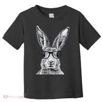 Hipster Bunny Rabbit Wearing Glasses Funny Drawing Toddler T-Shirt thumb 0