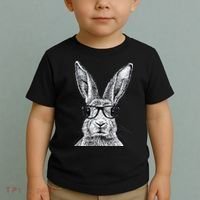 Hipster Bunny Rabbit Wearing Glasses Funny Drawing Toddler T-Shirt thumb 2