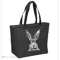 Hipster Bunny Rabbit Wearing Glasses Funny Drawing Tote Bag thumb 2