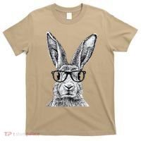 Hipster Bunny Rabbit Wearing Glasses Funny Drawing T-Shirt thumb 0