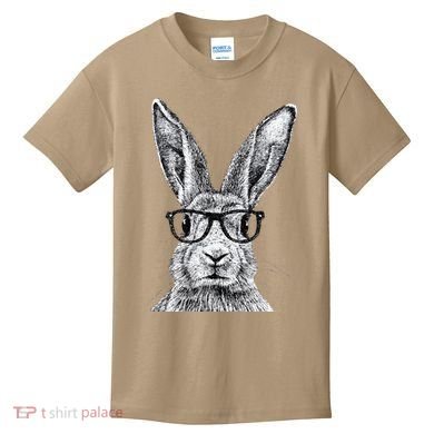 Hipster Bunny Rabbit Wearing Glasses Funny Drawing Kids T-Shirt