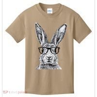 Hipster Bunny Rabbit Wearing Glasses Funny Drawing Kids T-Shirt thumb 0