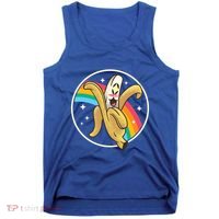Happy Banana Rainbow Japan Style Otaku Kawaii Vaporwave Funny Gift Tank Top thumb 0