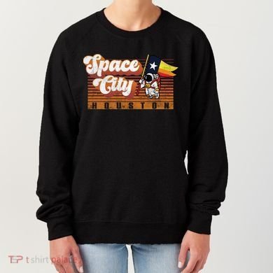 Houston Baseball Space City Astronaut Retro Distressed Women's Sweatshirt