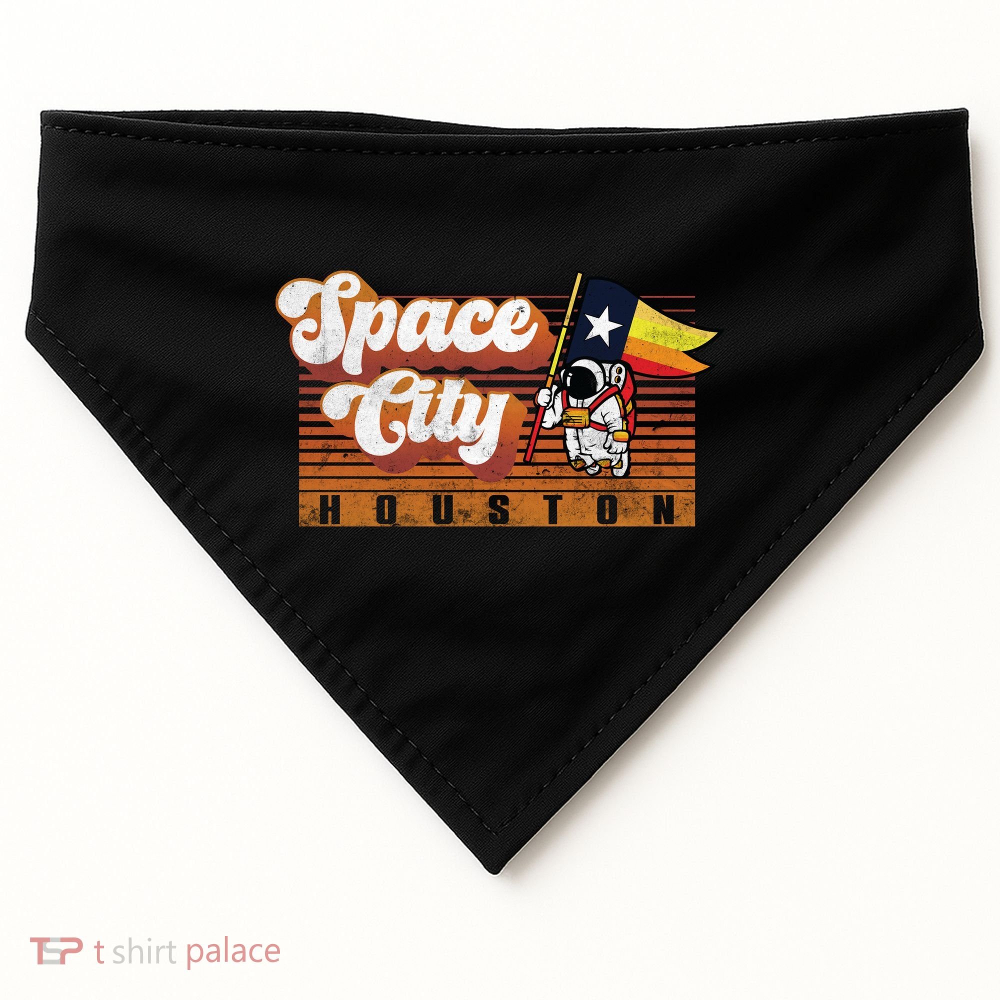 Houston Baseball Space City Astronaut Retro Distressed USA-Made Doggie Bandana