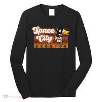 Houston Baseball Space City Astronaut Retro Distressed Long Sleeve Shirt thumb 0