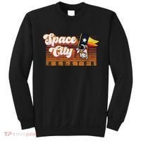 Houston Baseball Space City Astronaut Retro Distressed Sweatshirt thumb 0