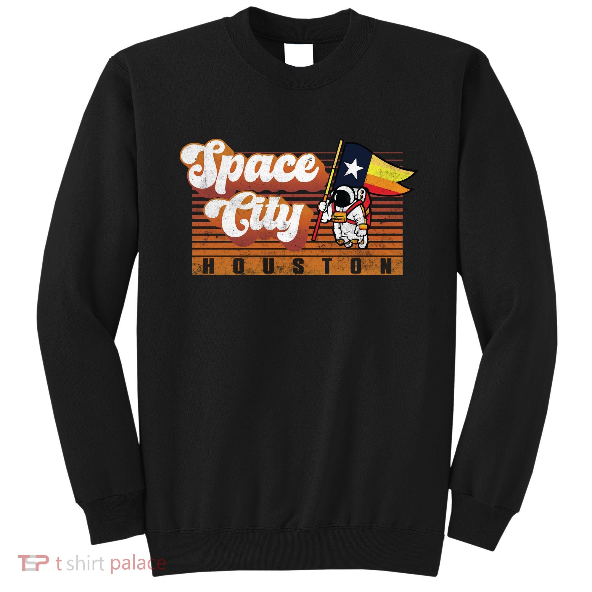 Houston Baseball Space City Astronaut Retro Distressed Sweatshirt