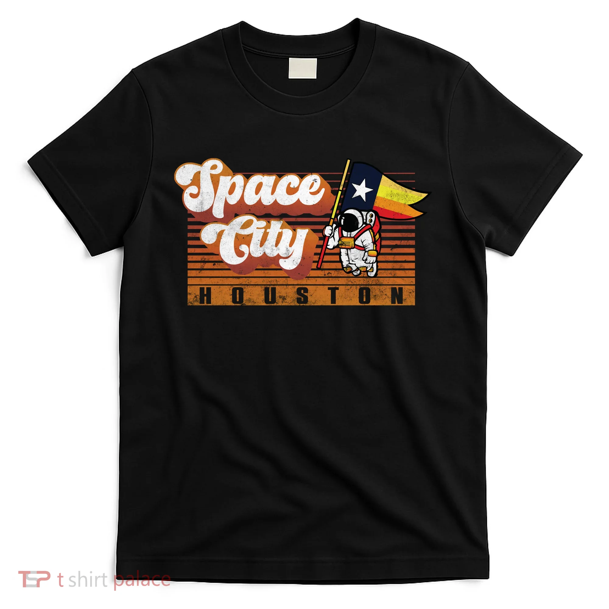Houston Baseball Space City Astronaut Retro Distressed T-Shirt