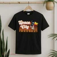 Houston Baseball Space City Astronaut Retro Distressed T-Shirt thumb 2