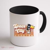 Houston Baseball Space City Astronaut Retro Distressed Coffee Mug thumb 1
