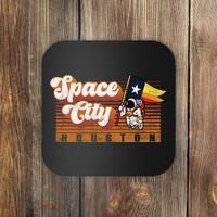 Houston Baseball Space City Astronaut Retro Distressed Coaster thumb 0