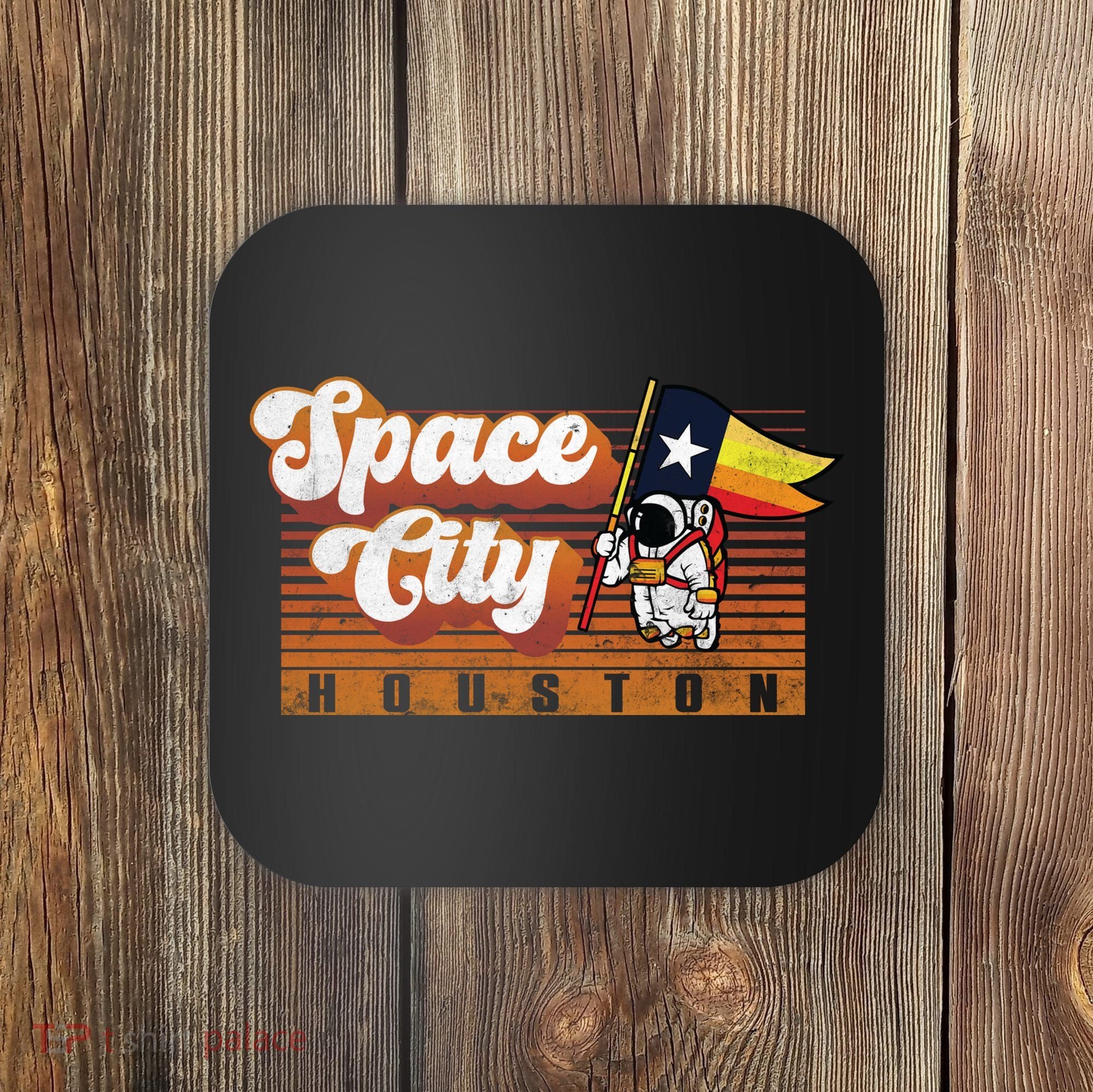 Houston Baseball Space City Astronaut Retro Distressed Coaster