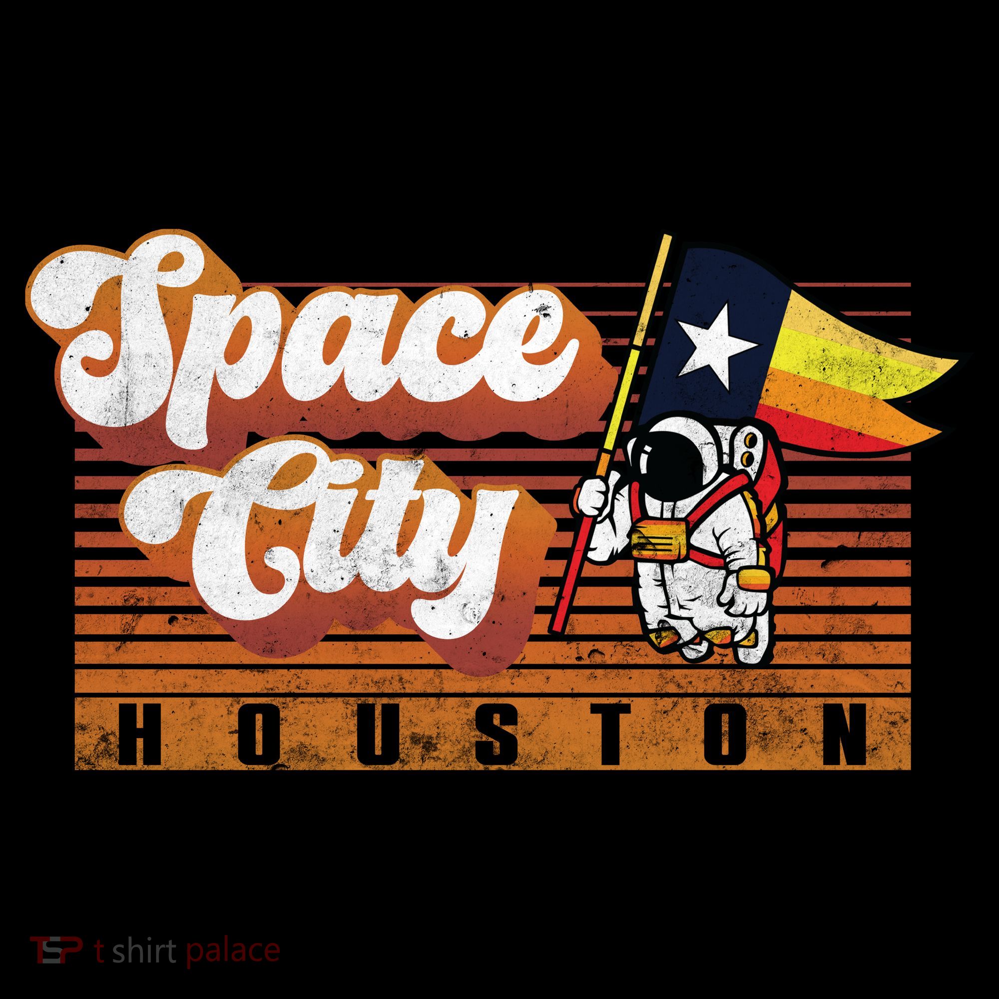 Houston Baseball Space City Astronaut Retro Distressed Mousepad