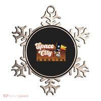 Houston Baseball Space City Astronaut Retro Distressed Ornament thumb 0