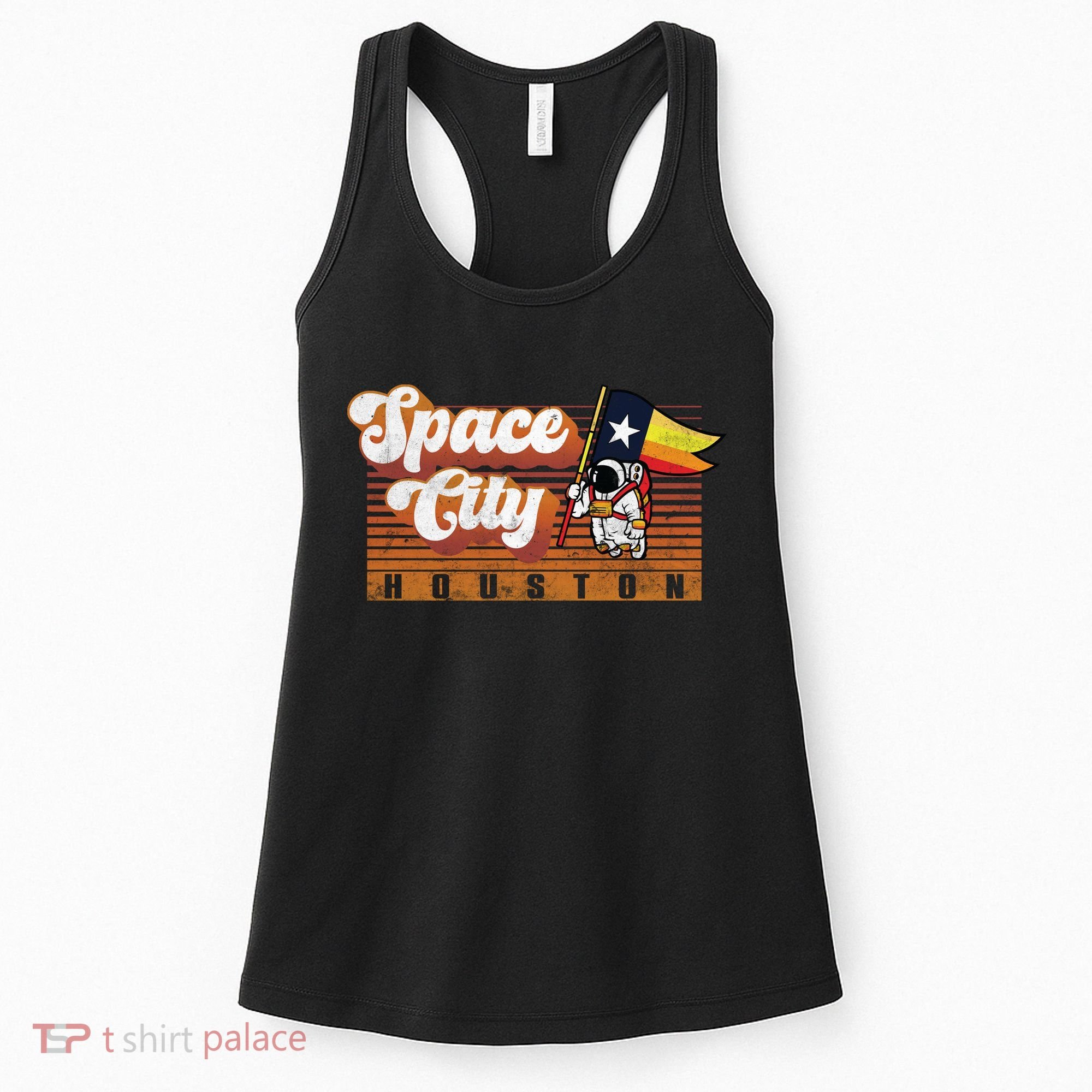 Houston Baseball Space City Astronaut Retro Distressed Women's Tank Top