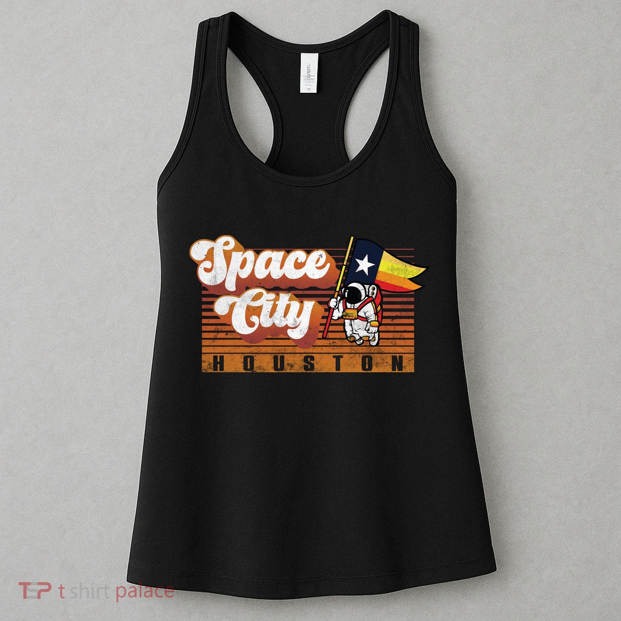 Houston Baseball Space City Astronaut Retro Distressed Women's Tank Top