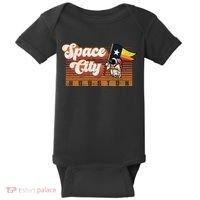 Houston Baseball Space City Astronaut Retro Distressed Baby Bodysuit thumb 0