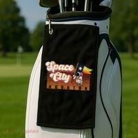Houston Baseball Space City Astronaut Retro Distressed Golf Towel thumb 2