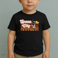 Houston Baseball Space City Astronaut Retro Distressed Toddler T-Shirt thumb 2