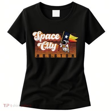 Houston Baseball Space City Astronaut Retro Distressed Women's T-Shirt