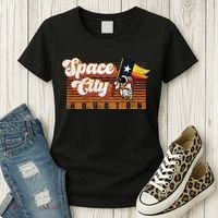 Houston Baseball Space City Astronaut Retro Distressed Women's T-Shirt thumb 3
