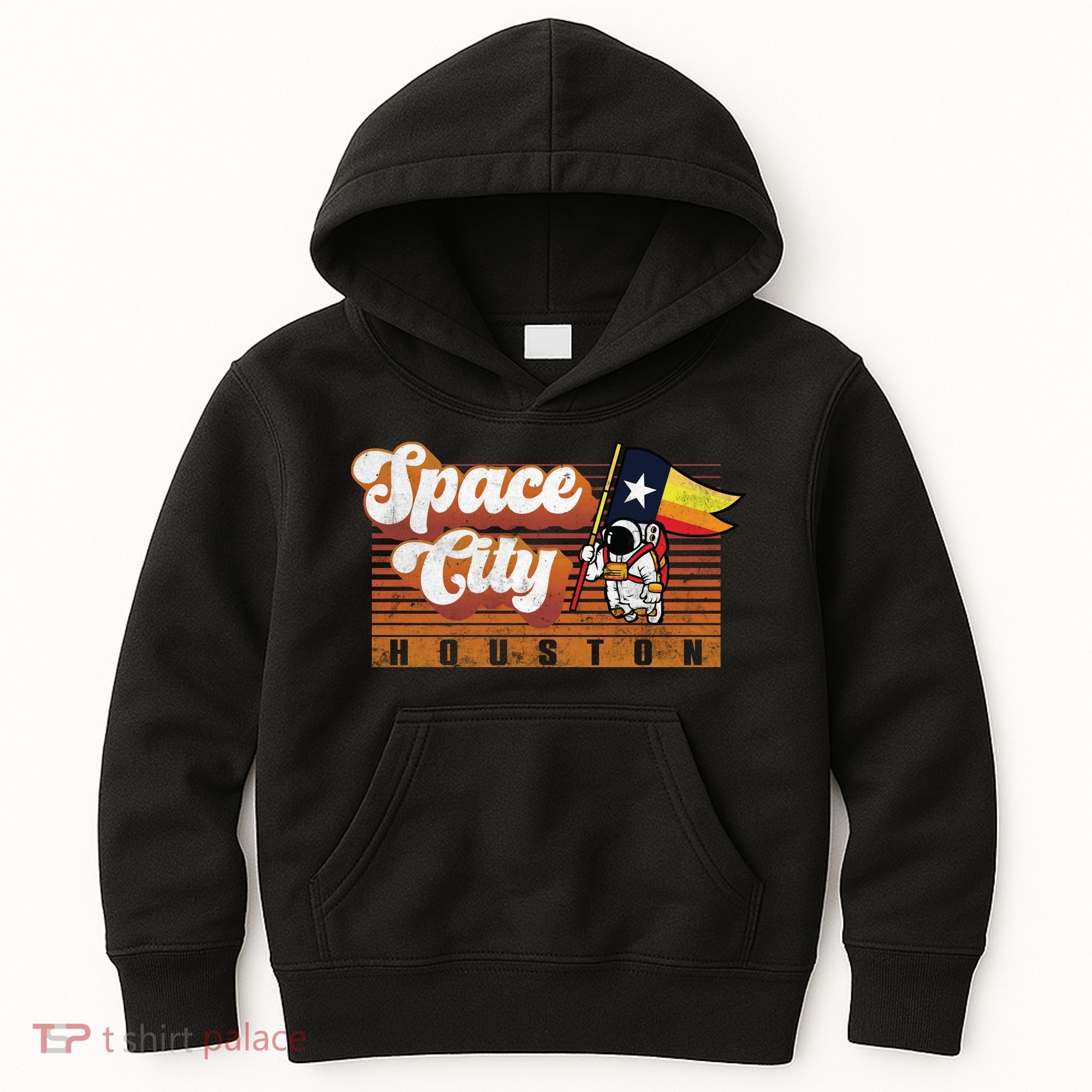 Houston Baseball Space City Astronaut Retro Distressed Kids Hoodie