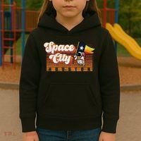 Houston Baseball Space City Astronaut Retro Distressed Kids Hoodie thumb 3