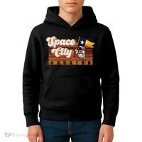 Houston Baseball Space City Astronaut Retro Distressed Kids Hoodie thumb 4