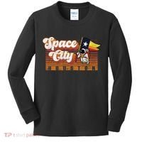 Houston Baseball Space City Astronaut Retro Distressed Kids Long Sleeve Shirt thumb 0