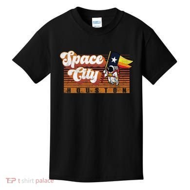 Houston Baseball Space City Astronaut Retro Distressed Kids T-Shirt