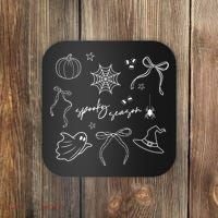 Halloween Bow Spooky Season Ghost Witch Wizzard Mashup Coaster thumb 0