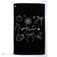 Halloween Bow Spooky Season Ghost Witch Wizzard Mashup Golf Towel thumb 0
