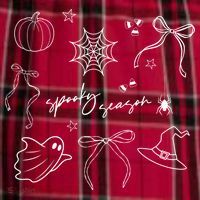 Halloween Bow Spooky Season Ghost Witch Wizzard Mashup Men's Flannel Plaid Pajama Pants thumb 2
