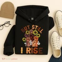 Hands But Still I Rise Flower Melanin Black History Month Hoodie thumb 4