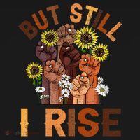 Hands But Still I Rise Flower Melanin Black History Month Women's Hoodie thumb 2