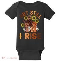 Hands But Still I Rise Flower Melanin Black History Month Baby Bodysuit thumb 0