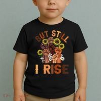 Hands But Still I Rise Flower Melanin Black History Month Toddler T-Shirt thumb 2