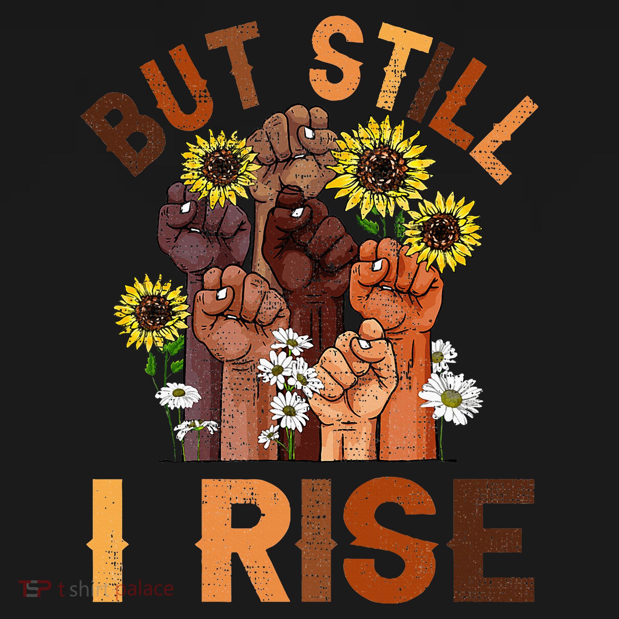 Hands But Still I Rise Flower Melanin Black History Month Visor