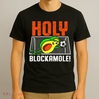 Holy Blockamole Soccer Blocker Funny Avocado Goalie T-Shirt thumb 3