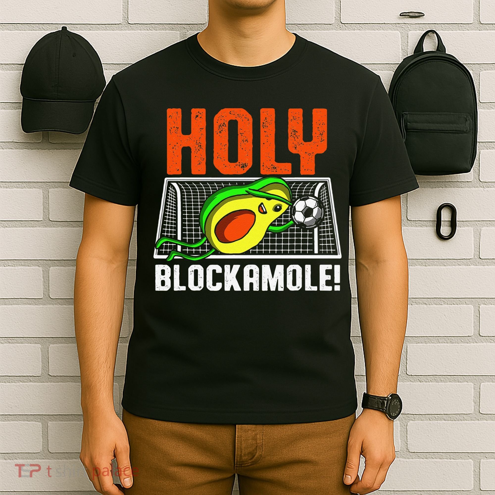 Holy Blockamole Soccer Blocker Funny Avocado Goalie T-Shirt