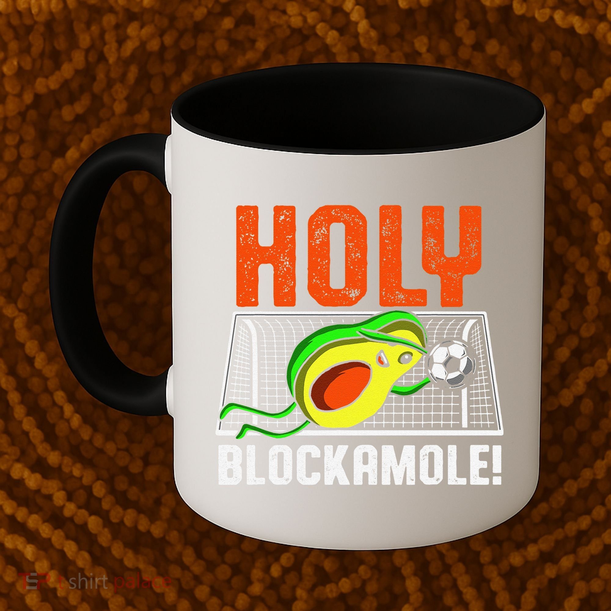 Holy Blockamole Soccer Blocker Funny Avocado Goalie Coffee Mug
