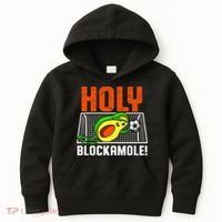 Holy Blockamole Soccer Blocker Funny Avocado Goalie Kids Hoodie thumb 0