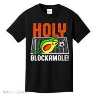 Holy Blockamole Soccer Blocker Funny Avocado Goalie Kids T-Shirt thumb 0
