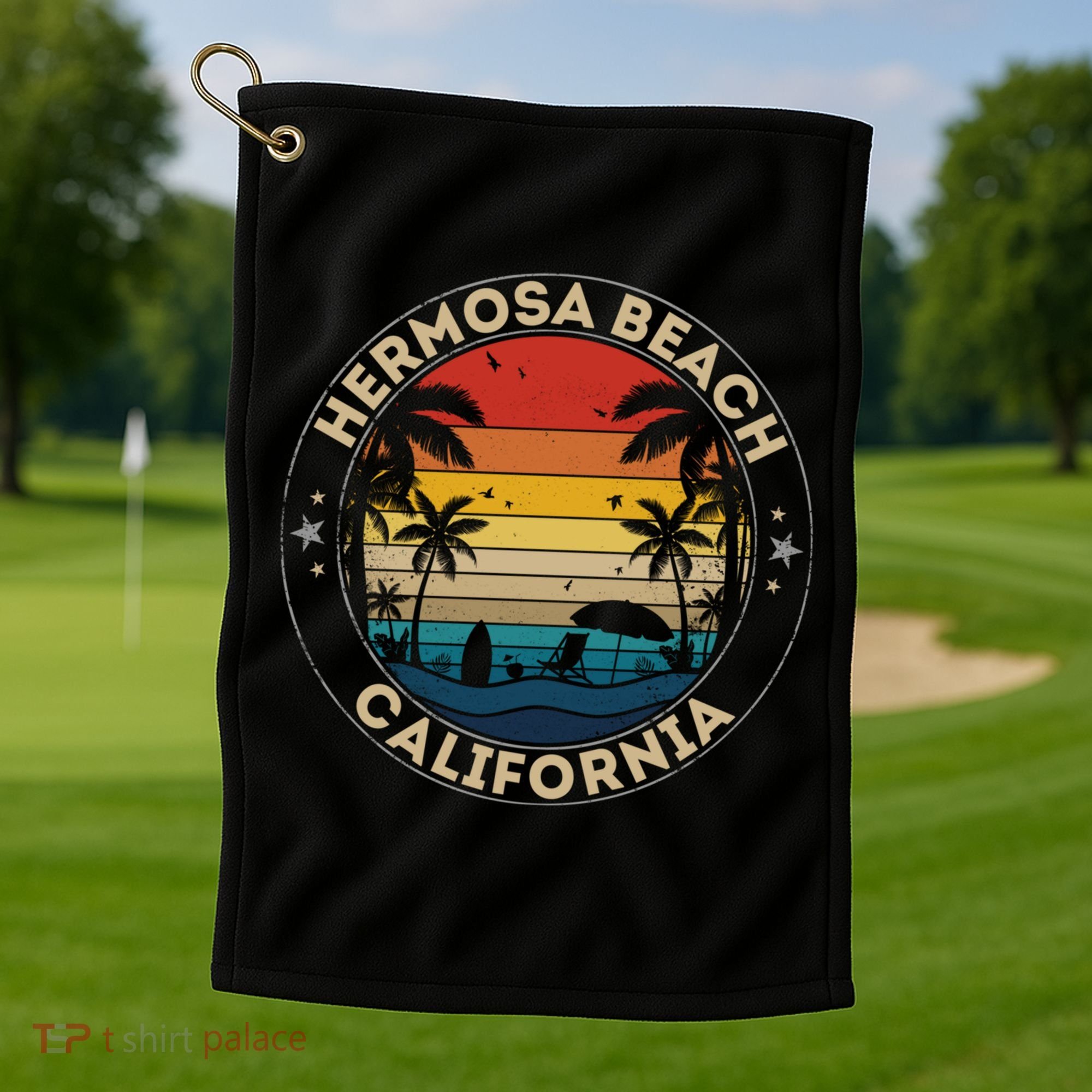 Hermosa Beach Souvenir Gift California Reminder Gift Golf Towel