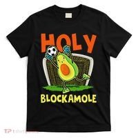 Holy Blockamole Soccer Blocker Funny Avocado Goalie T-Shirt thumb 0