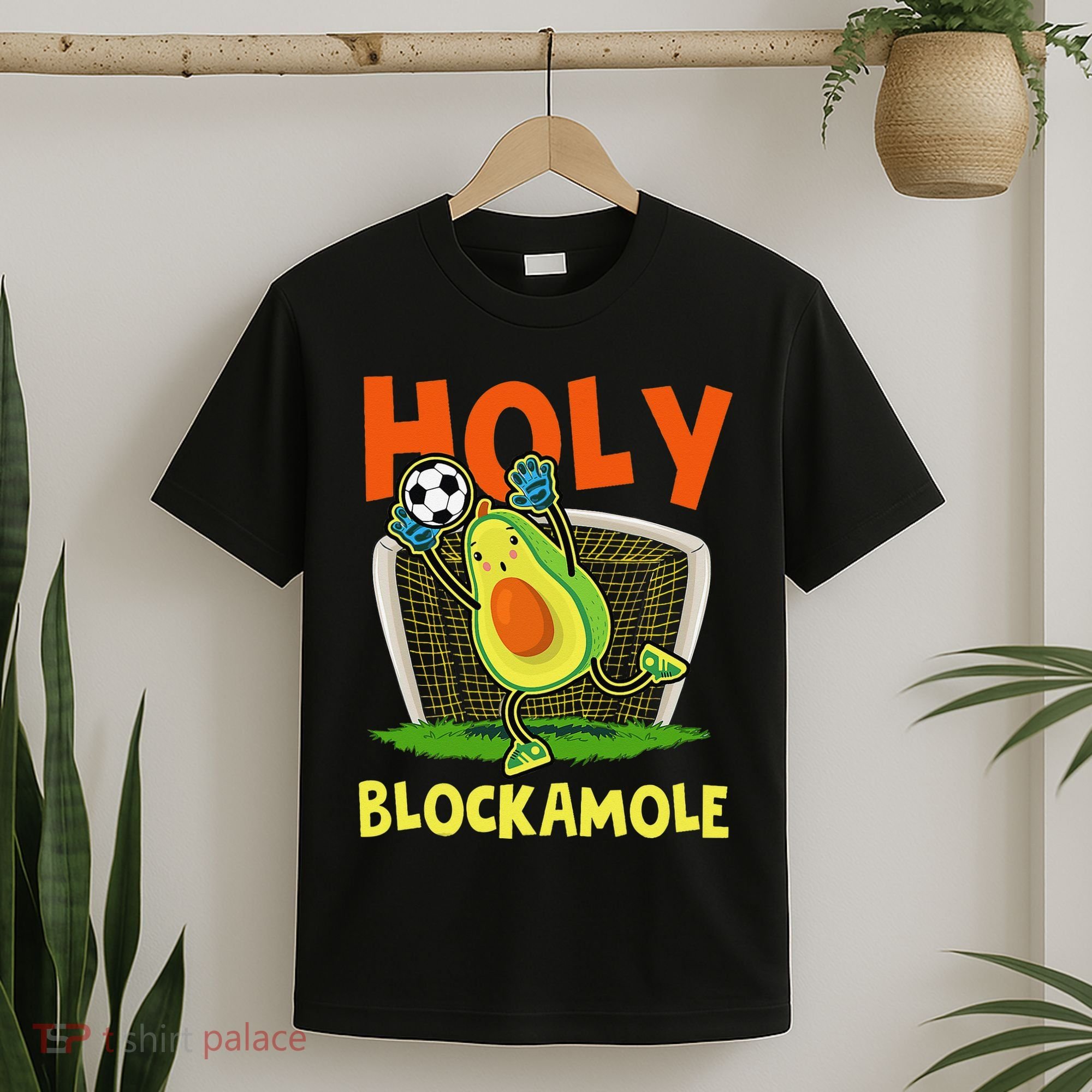 Holy Blockamole Soccer Blocker Funny Avocado Goalie T-Shirt