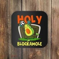 Holy Blockamole Soccer Blocker Funny Avocado Goalie Coaster thumb 0